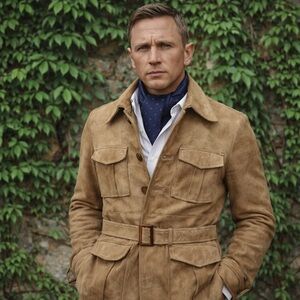 VINTAGE SUEDE AIRE BY ABOM English Leather Safari Coat, M